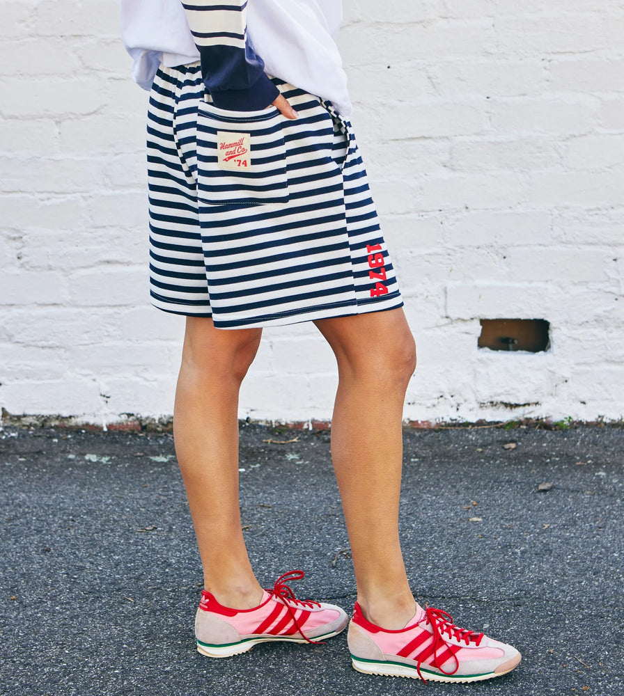 Retro Stripe Short - Navy/White