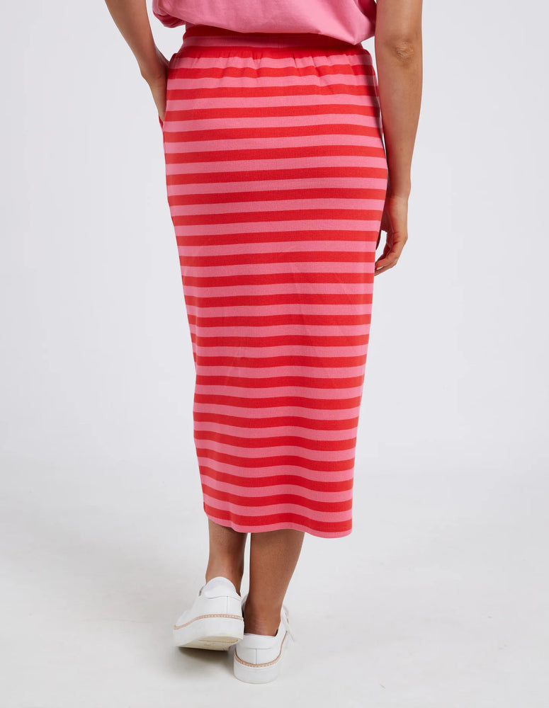 Sunset Stripe Skirt -Bittersweet & Strawberry Pink