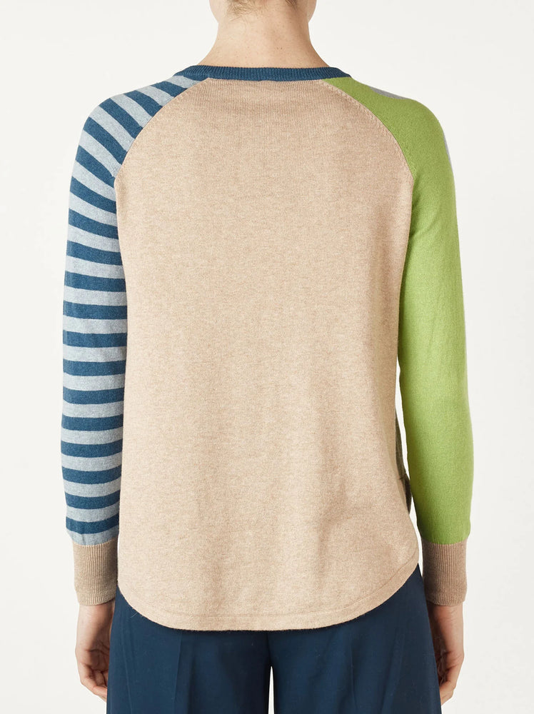 Spot & Stripe Crew - Oat