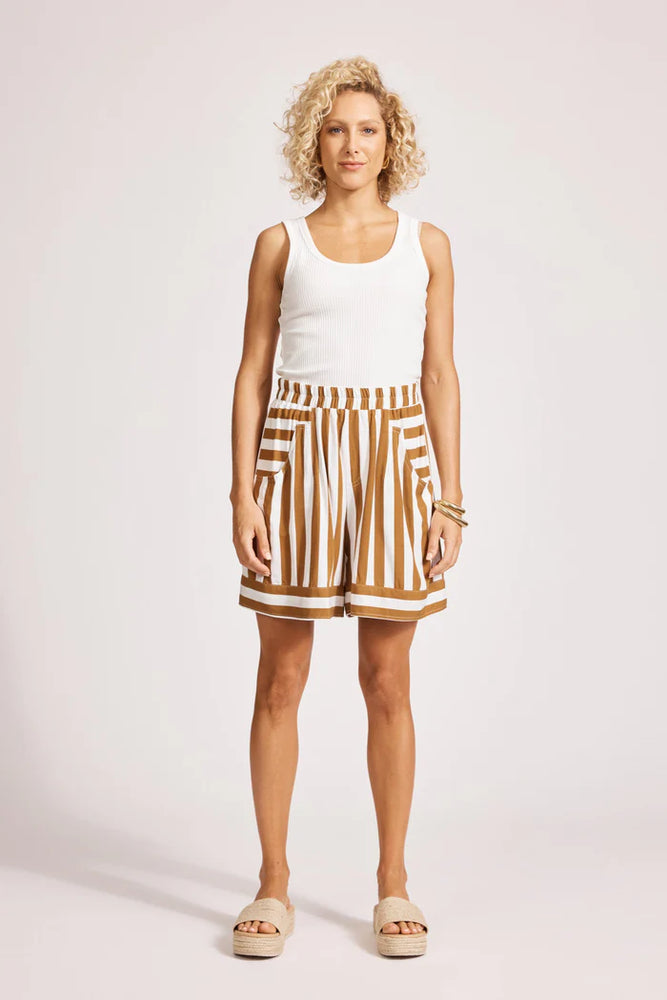 Treville Stripe Short - Caramel