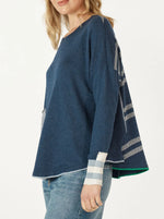 Birdseye Trim Jumper - Denim