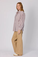 Oversized Stripe Shirt -Chocolate stripe
