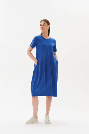 Diagonal Sleeve Diagonal Dress - Cornflower