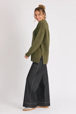 Pocket Front Jumper-Khaki