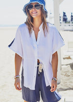 Resort Beach Shirt - White/Navy