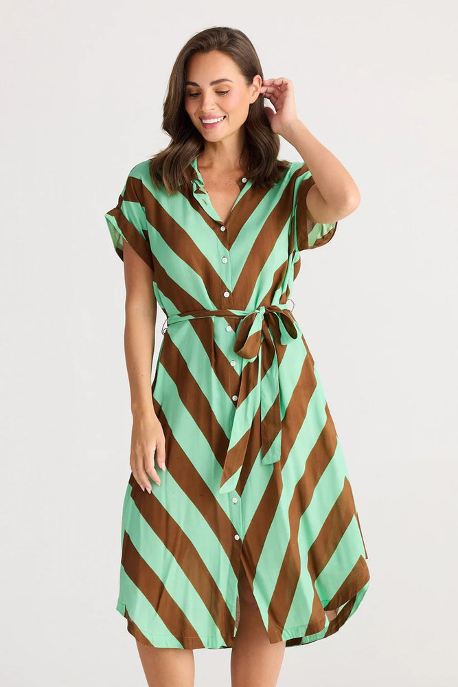 Vea Shirt Dress - Choc Mint