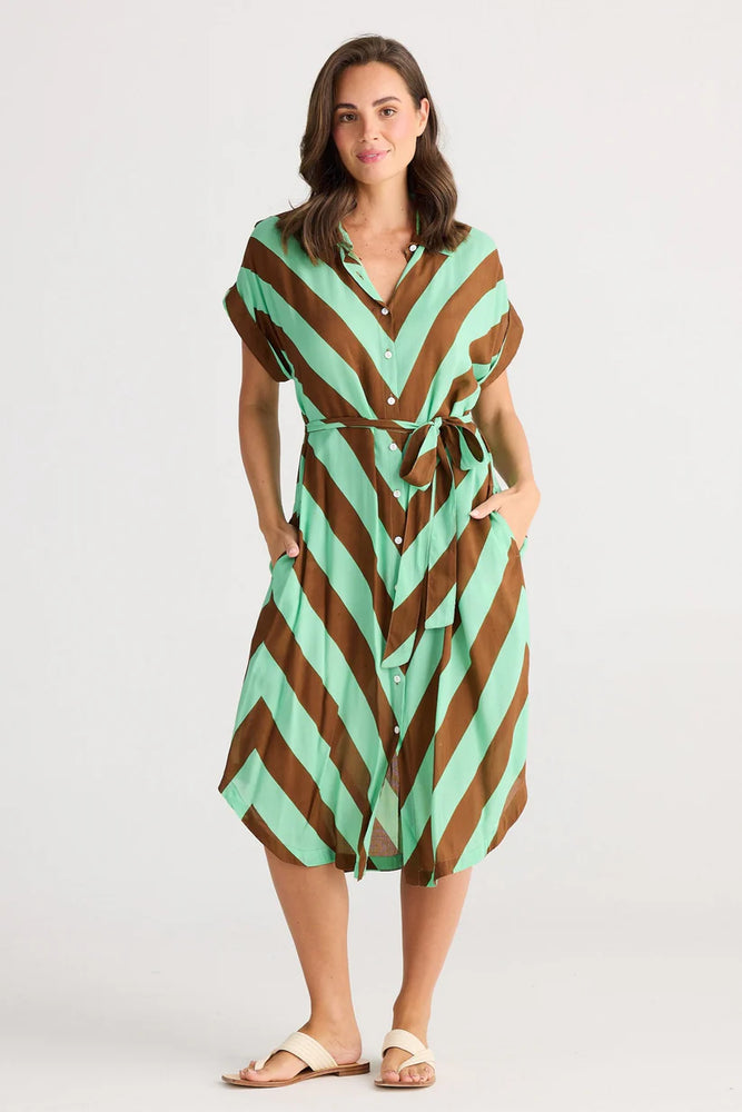 Vea Shirt Dress - Choc Mint