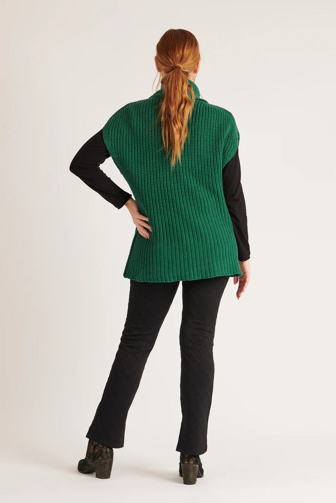 Roll Neck Vest - Emerald