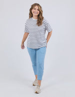Winona Stripe Tee -White/Navy