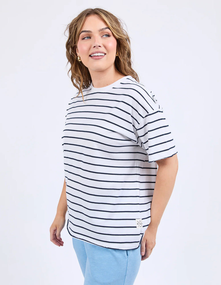 Winona Stripe Tee -White/Navy