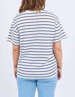 Winona Stripe Tee -White/Navy