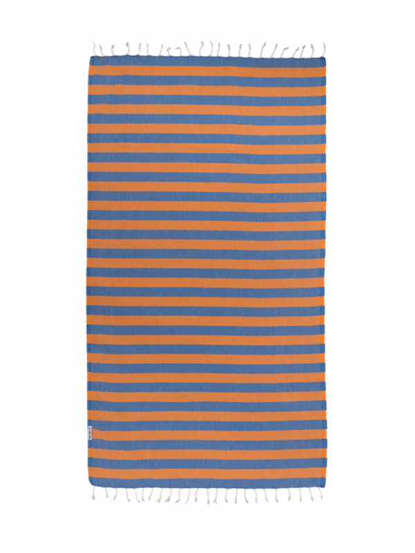 Turkish Towel - Azure/ Orange