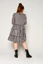 Tiered Dress - Pink/Black Check