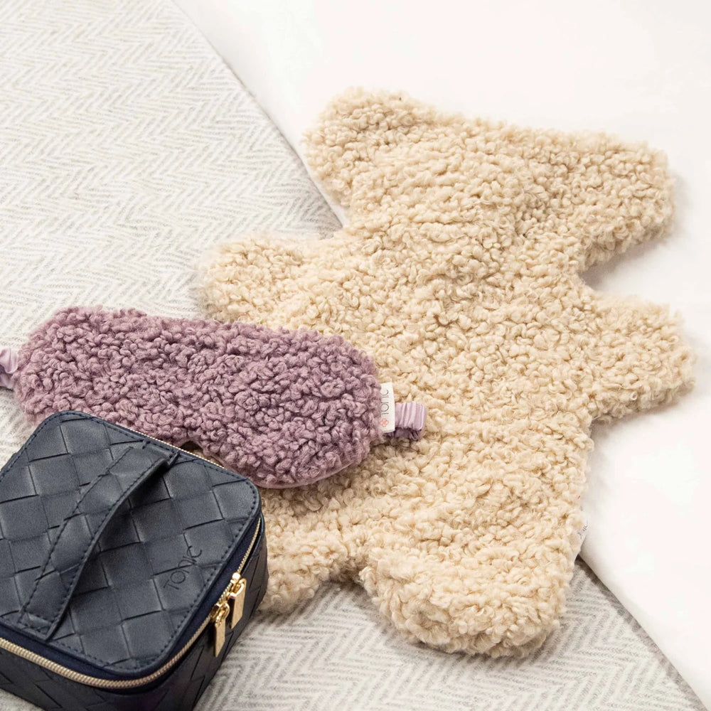 Boucle Bear Hot Water Bottle - Cream