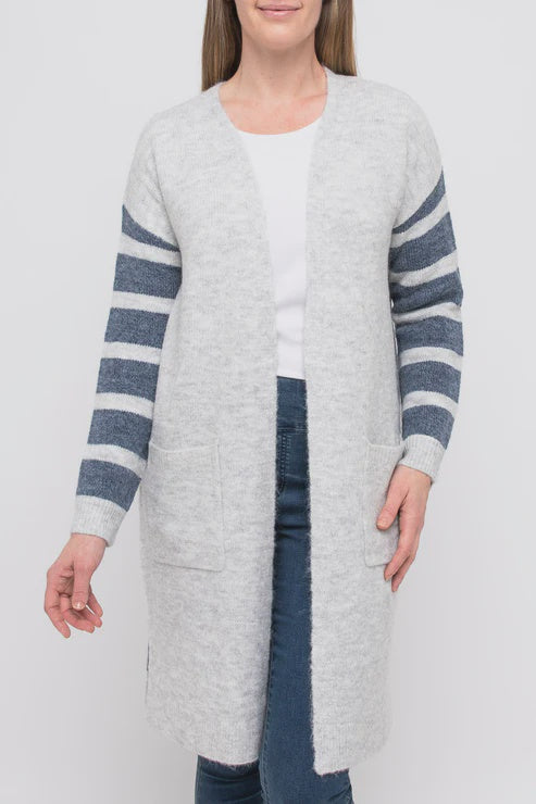 Gray deals striped cardigan