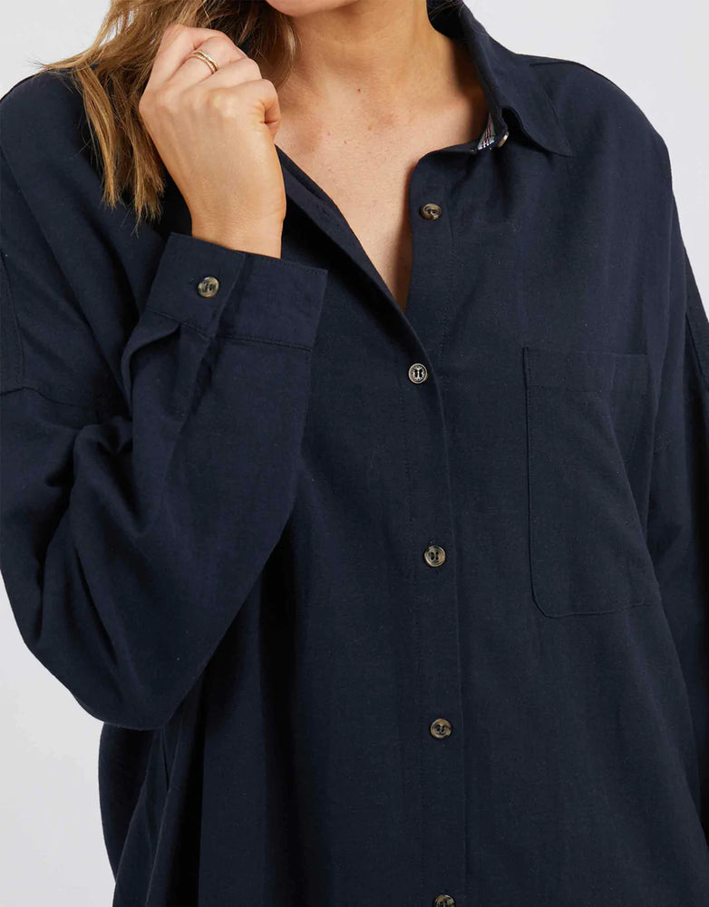 Georgie Shirt Dress - Navy