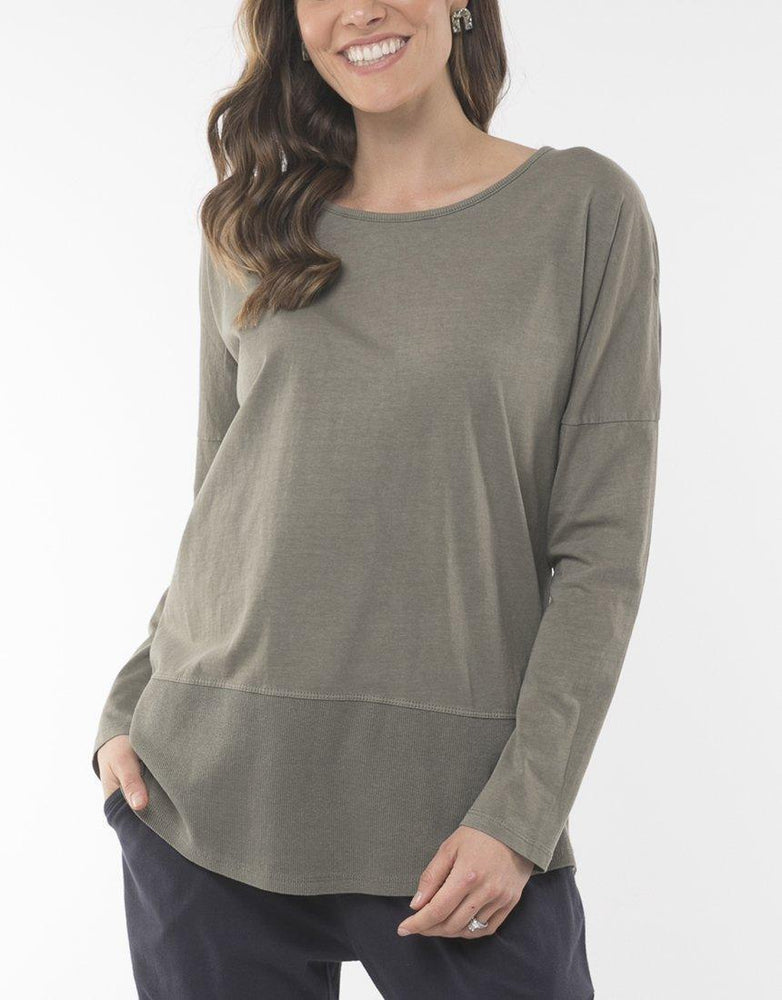 Fundamental Rib L/S Tee - Washed Khaki