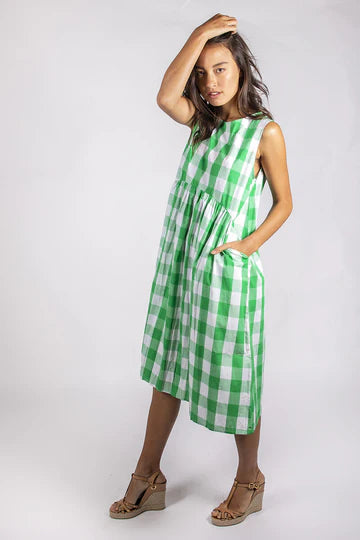 Summer Luxe Frock - Emerald Check