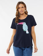 Terry Toucan Tee - Navy