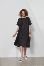 Woven Insert Dress - Black