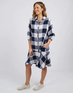 Willow Check Dress - Navy