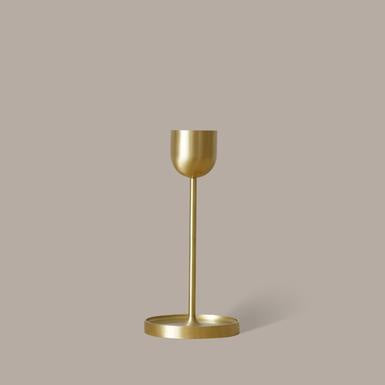 Fountain brass candle holder- large